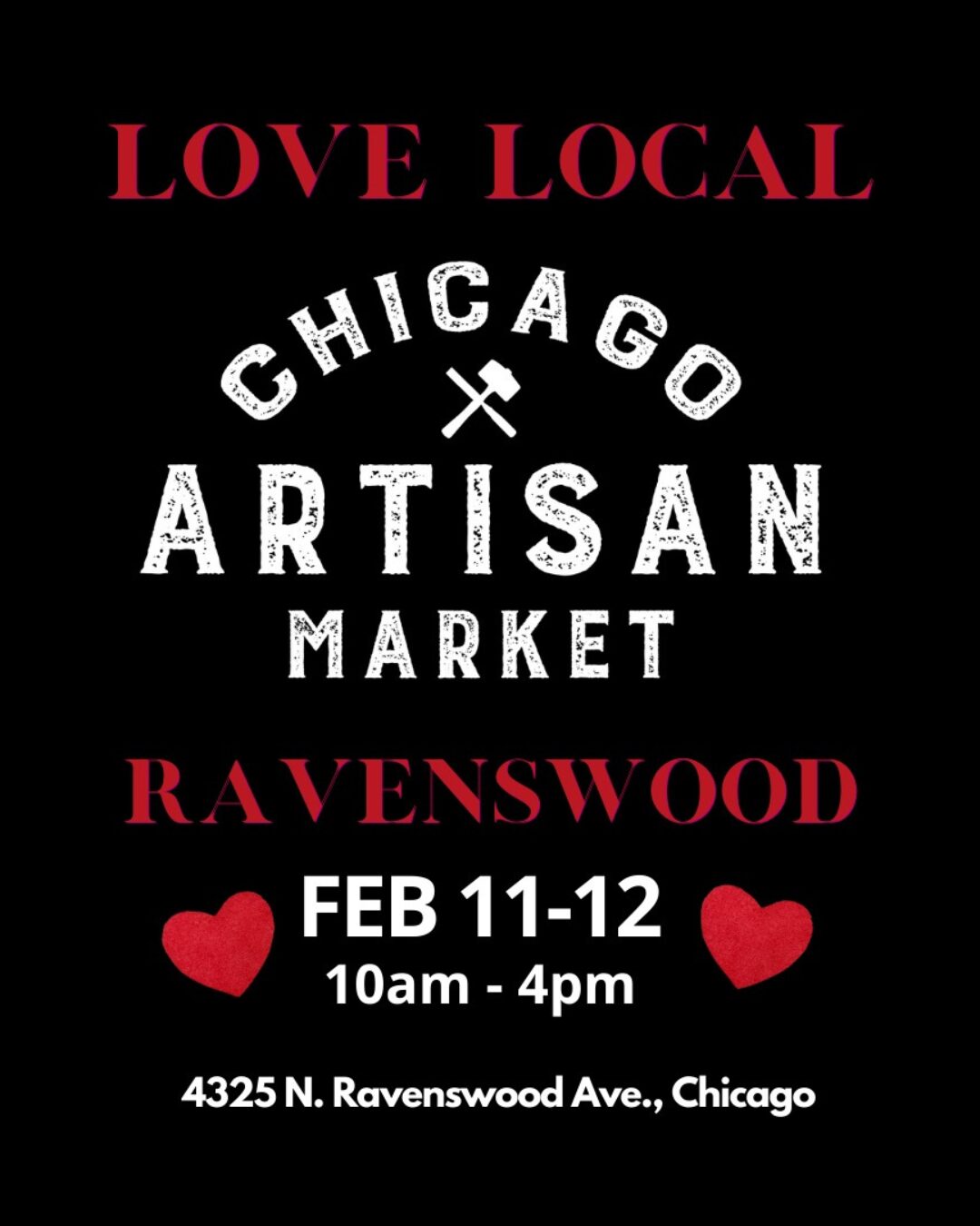 Don't forget to visit us at the Chicago Artisan Market! We'll be in Ravenswood 10-4 this Saturday and Sunday! This is the perfect place to pick up any last minute valentine's day gifts you may have forgotten to get.... or grab something for the super bowl (hey, we're not judging...)