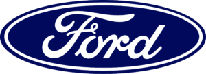 The iconic Ford logo with its white script on a blue oval background. This logo symbolizes Ford, a company mentioned in the blog post as one that has reduced its DEI efforts, potentially in response to external pressures, as it retreats from commitments to inclusivity and equity.