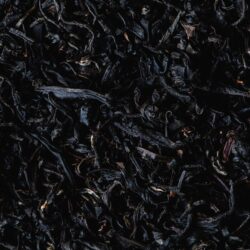 Dried black tea leaves, close-up